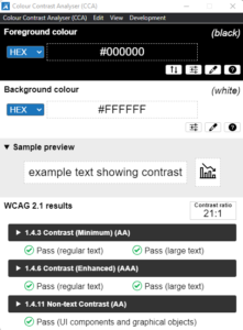 Color Contrast Analyzer tool